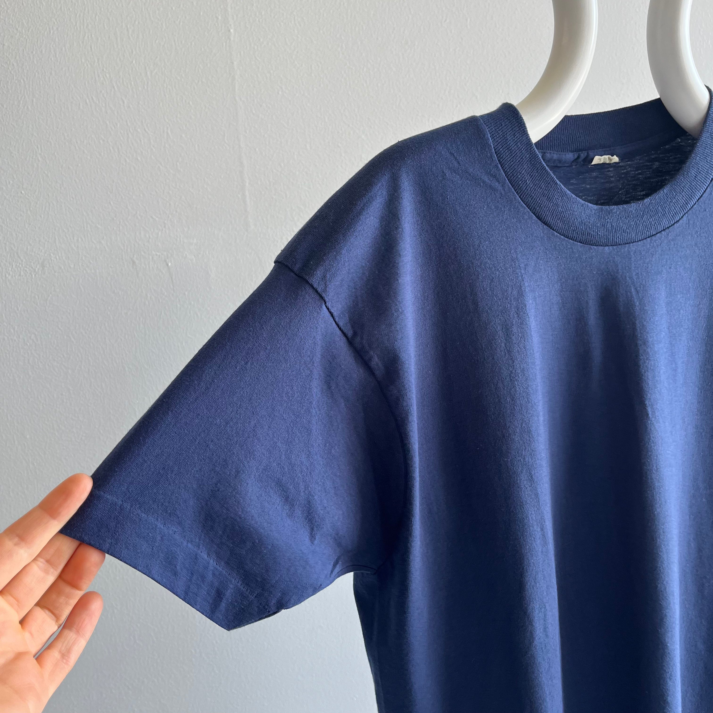 1980s Blank Navy T-Shirt by Screen Stars