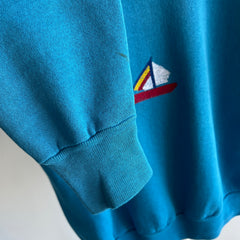 1980s DIY Needlepoint Sailboat Sweatshirt - Awwwwww