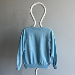 1970/80s Perfectly Soft as a Cloud Blue Raglan Sweatshirt