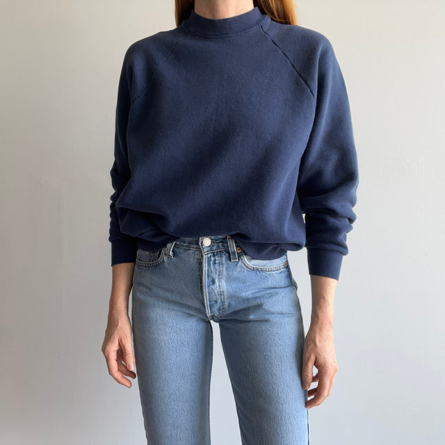 1990s FOTL Blank Navy Medium Weight Raglan Sweatshirt