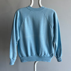 1970/80s Perfectly Soft as a Cloud Blue Raglan Sweatshirt