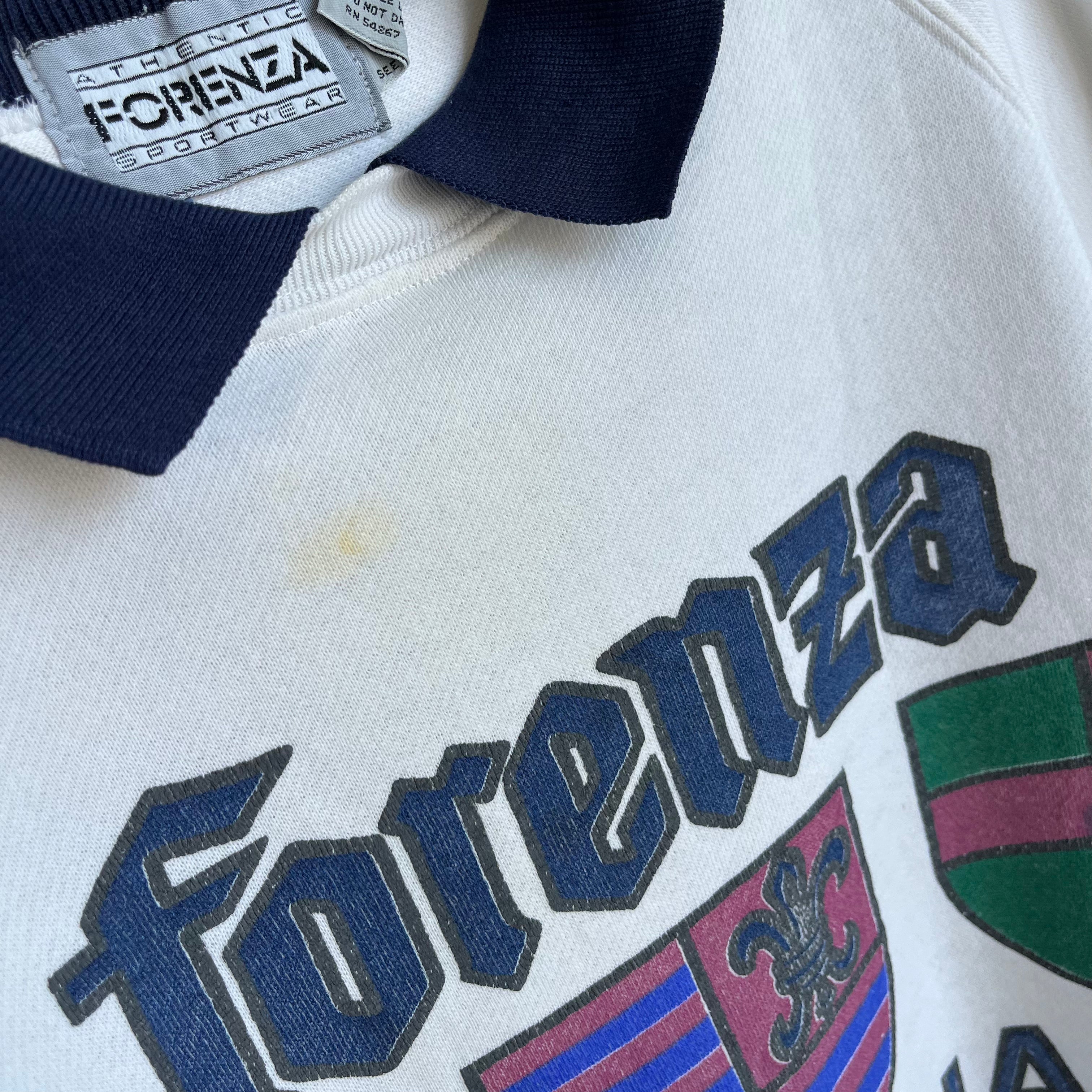 1980s Forenza Cortina Ski Area Italia - Front and Back - Polo Sweatshirt - Stained!