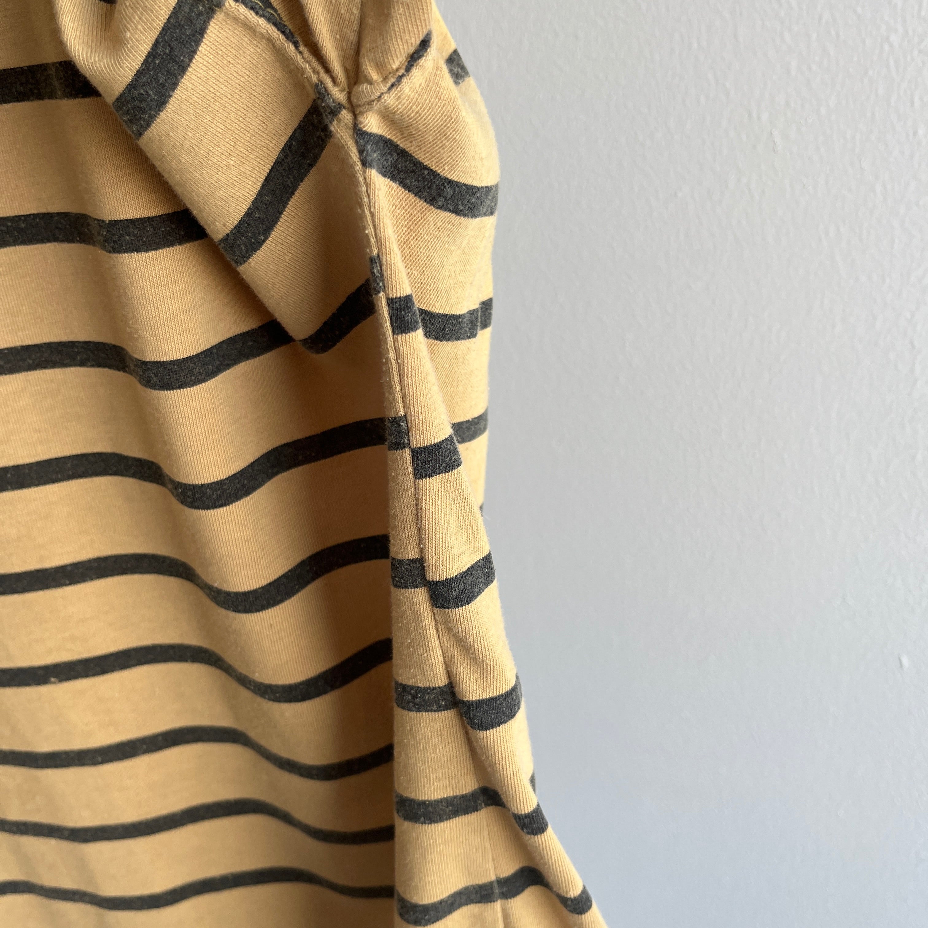 1980s International Sportswear Co Striped Mock Neck T-Shirt