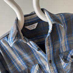 1990s Five Brothers Cotton Flannel - Blues and Grays