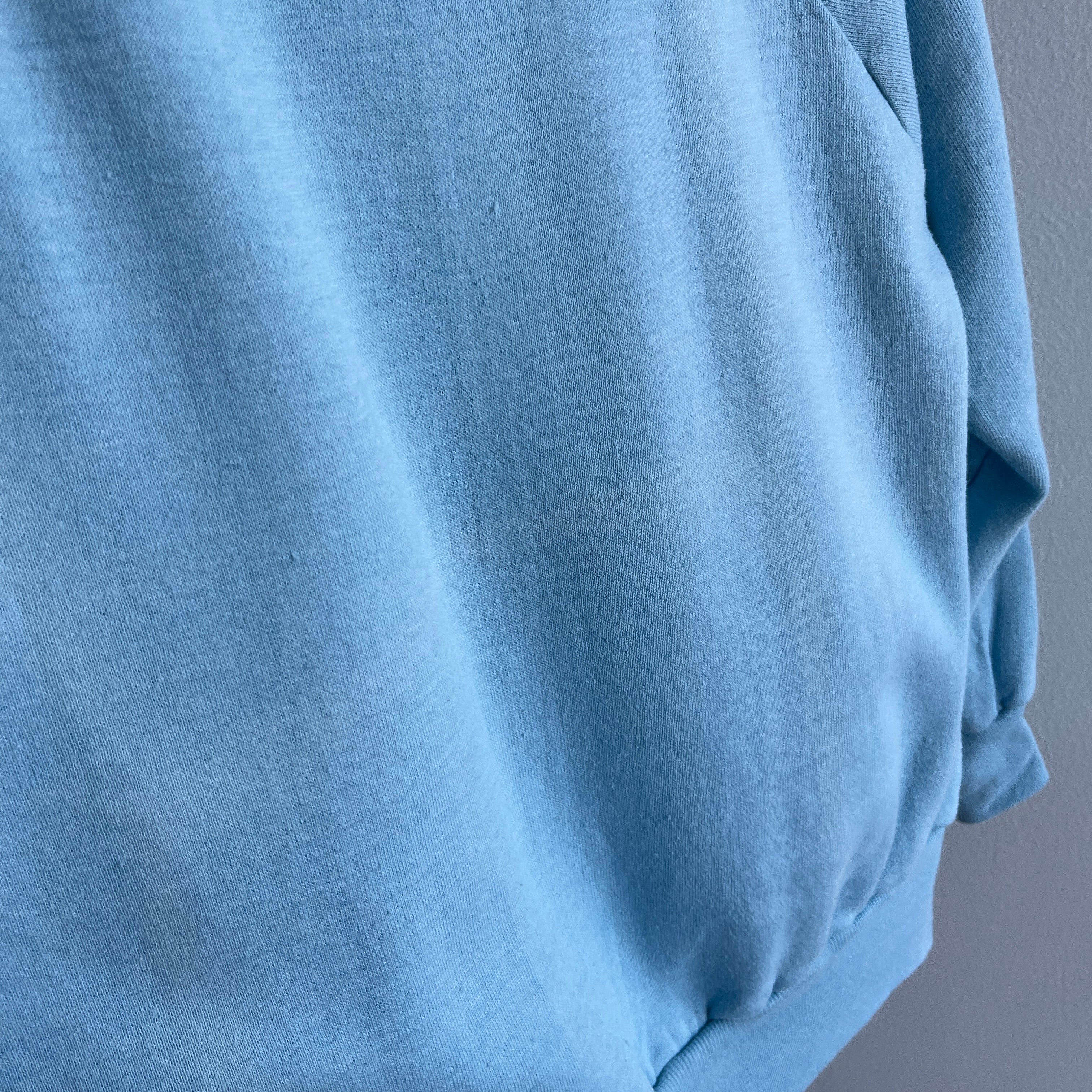 1970/80s Perfectly Soft as a Cloud Blue Raglan Sweatshirt