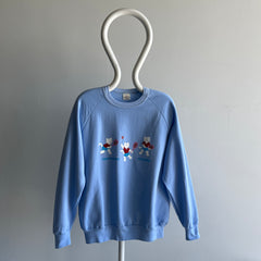 1980s Canada Cats Playing Tennis Barely Worn Sweatshirt