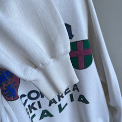 1980s Forenza Cortina Ski Area Italia - Front and Back - Polo Sweatshirt - Stained!