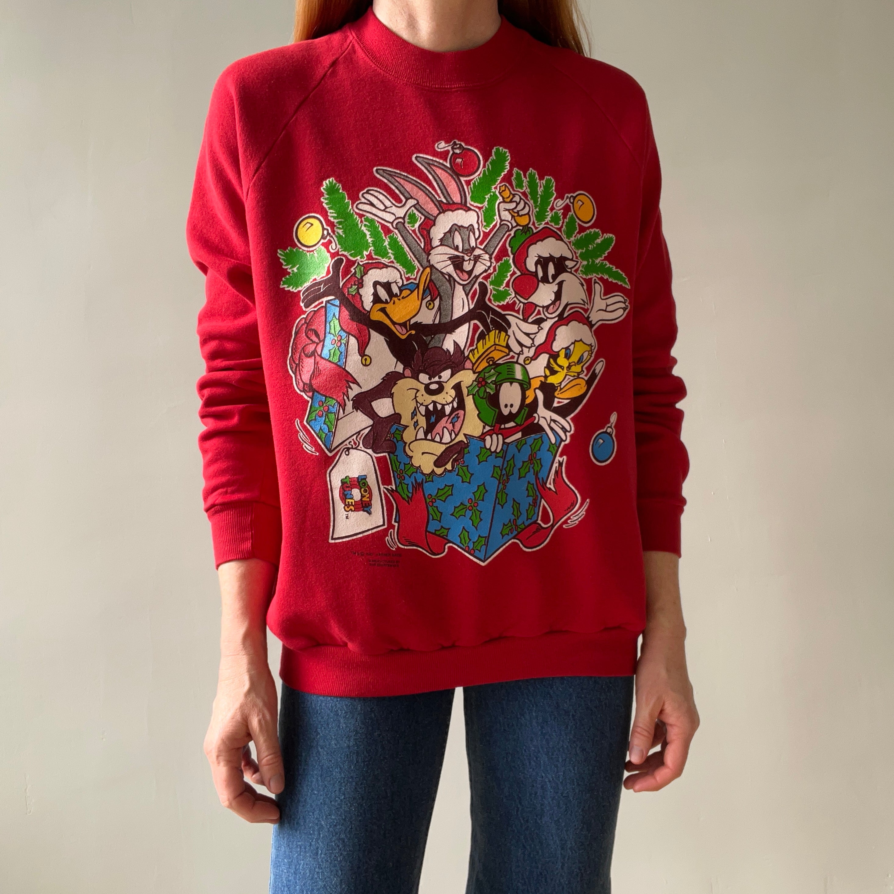 1993 Looney Tunes - The Whole Gang - Christmas Sweatshirt