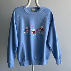 1980s Canada Cats Playing Tennis Barely Worn Sweatshirt