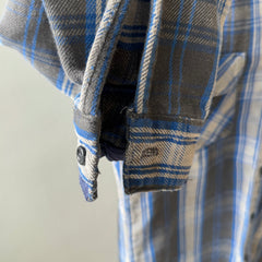 1990s Five Brothers Cotton Flannel - Blues and Grays