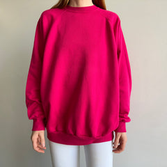 1980s Roomy Relaxed Fit Barbie Pink Sweatshirt