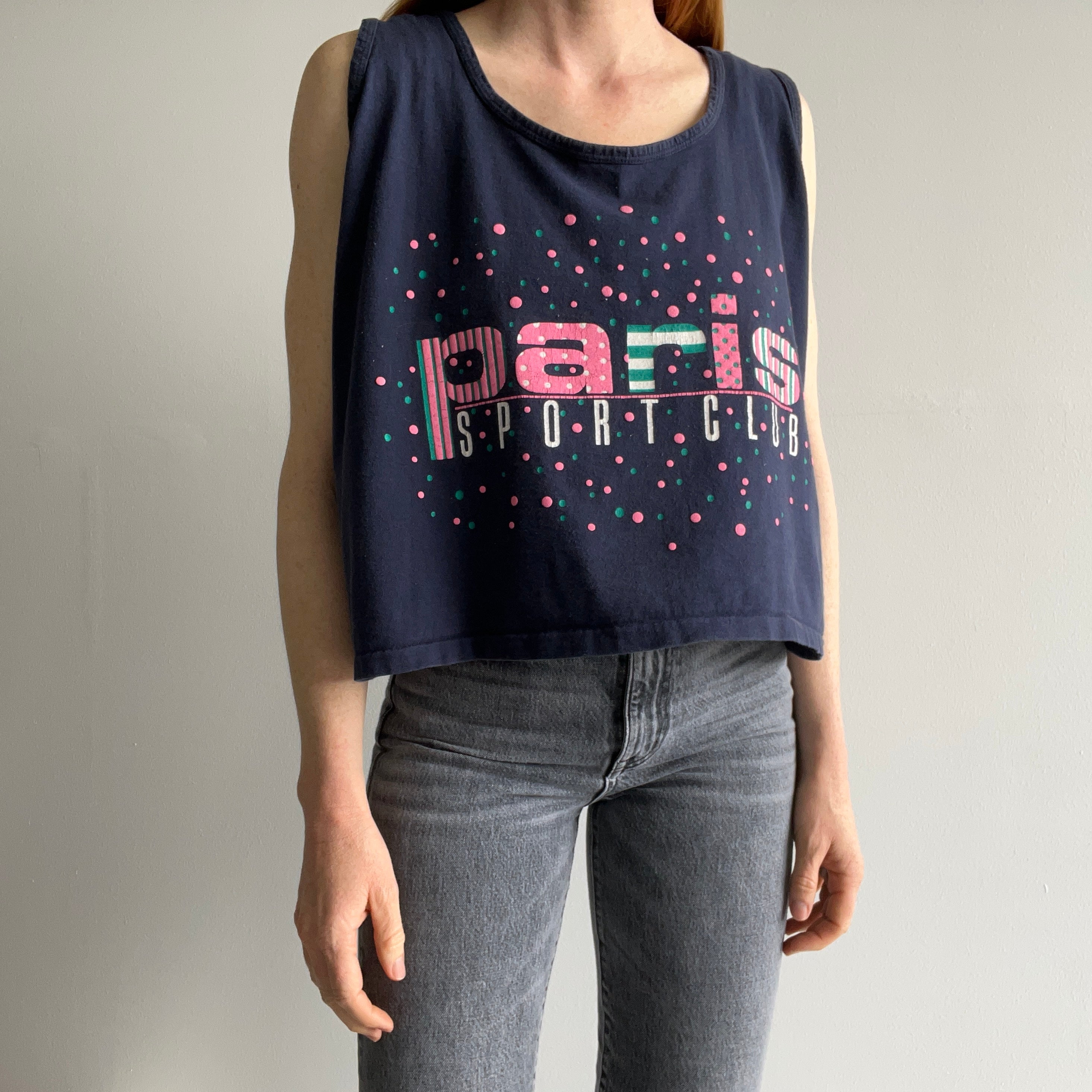 1980s Paris Sports Club Boxy Cotton Tank - THIS IS FANTASTIC