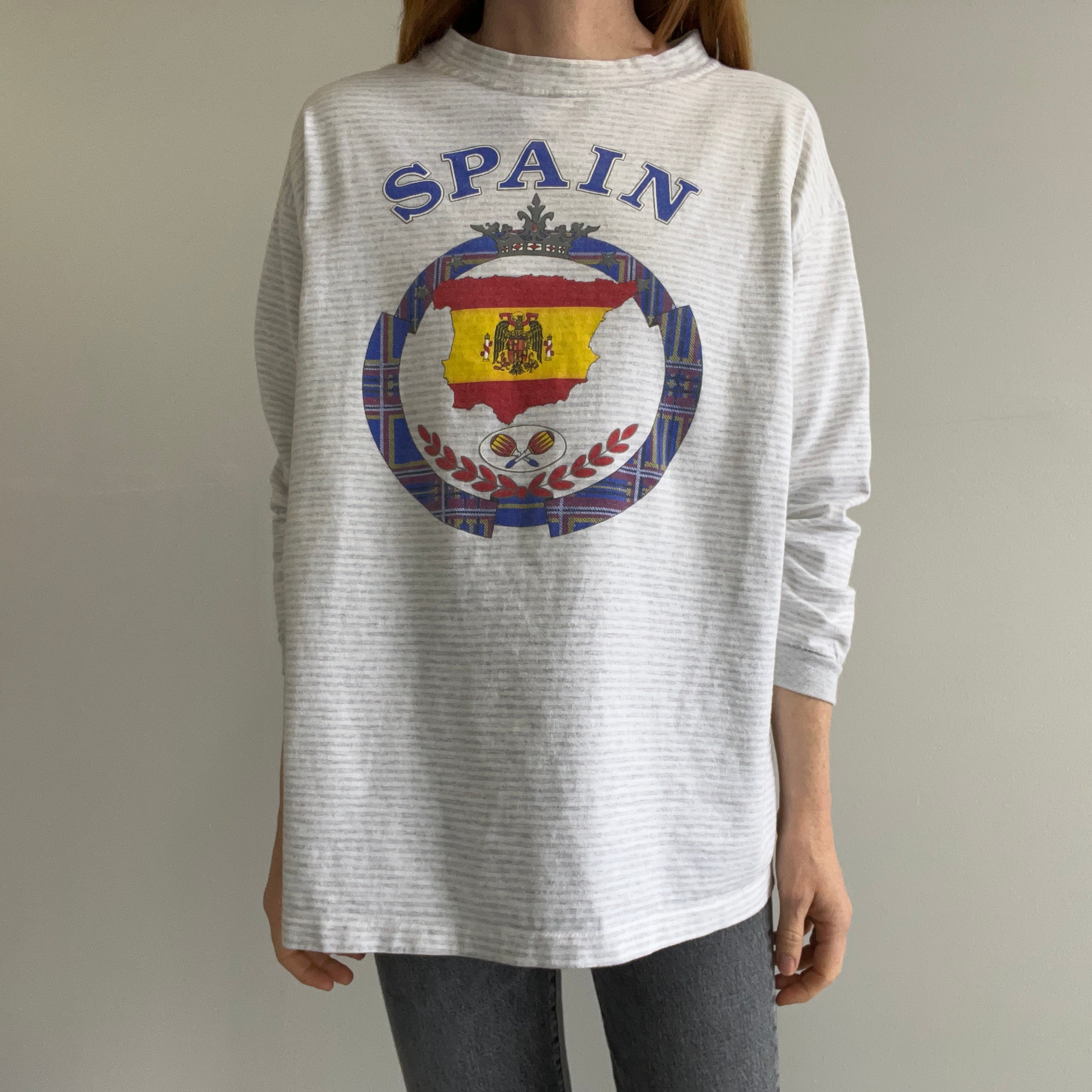 1990s Spain Cotton Striped Long Sleeve T-Shirt
