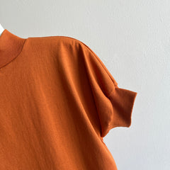 1980s Dolman Sleeve Rusty Mock Neck Short Sleeve T-Shirt
