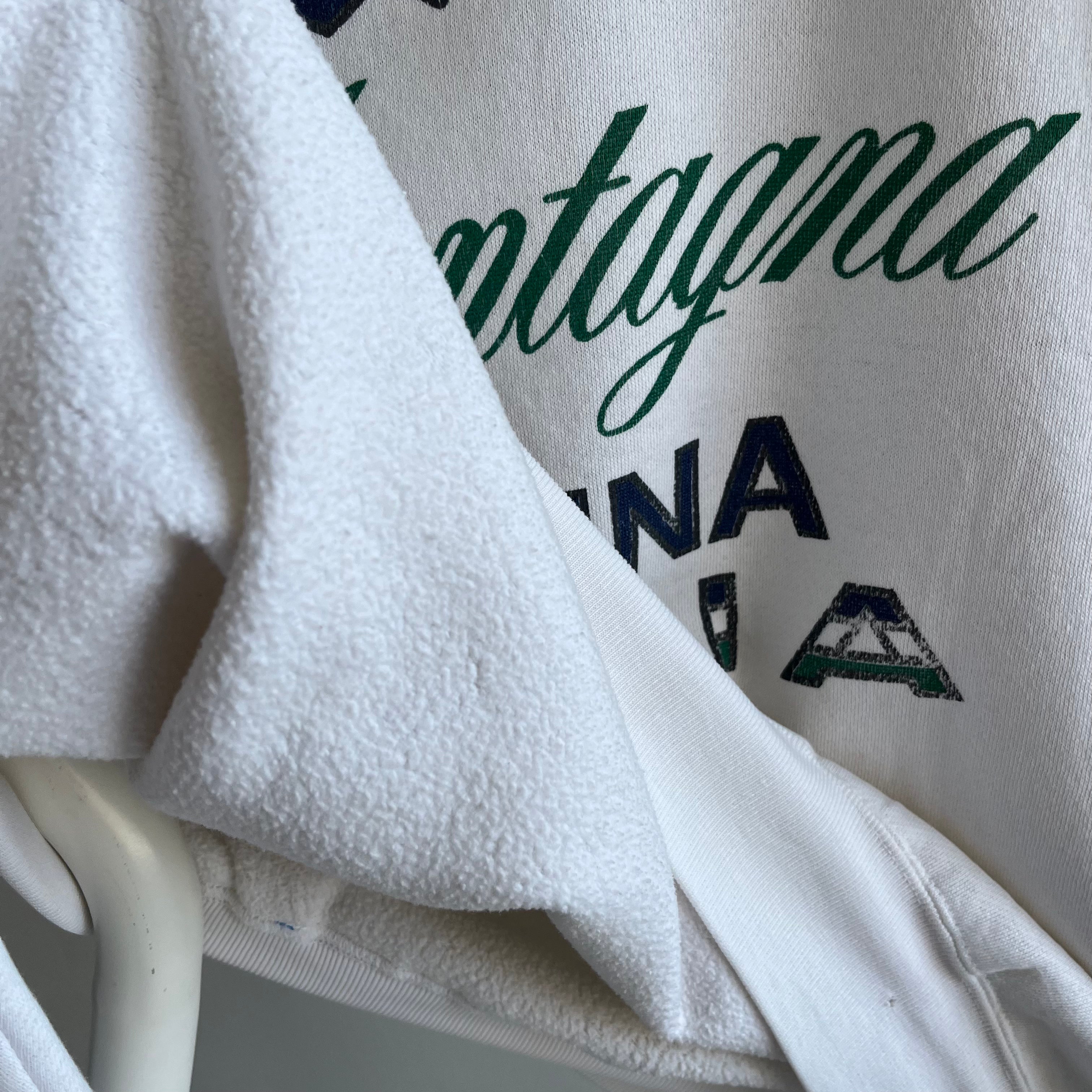 1980s Forenza Cortina Ski Area Italia - Front and Back - Polo Sweatshirt - Stained!