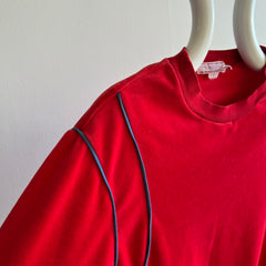 1980s Velour Sweatshirt with Rad Blue Piping