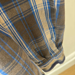 1990s Five Brothers Cotton Flannel - Blues and Grays