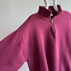 1980s Jerzees Super Sweats 1/4 Zip Collared Sweatshirt