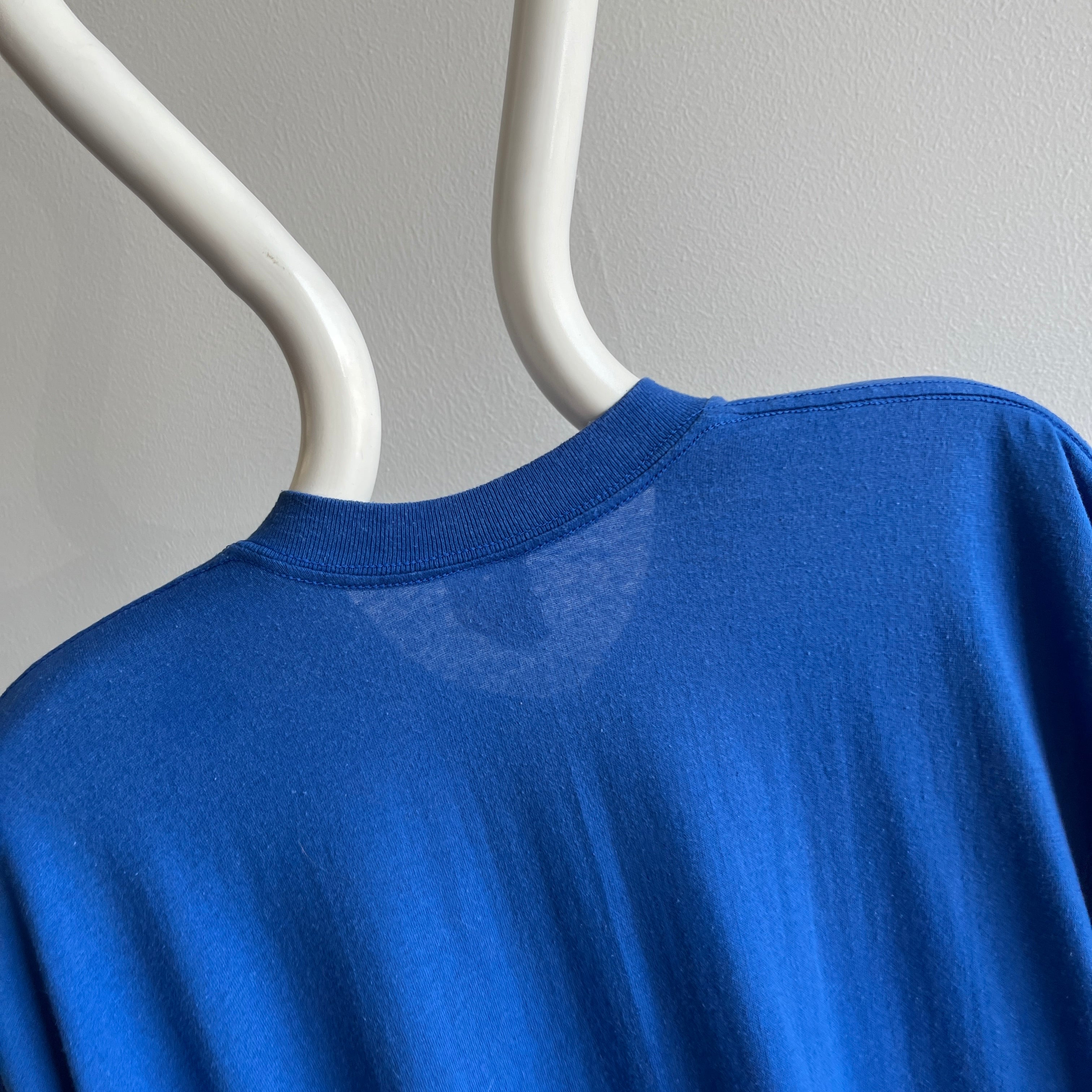 1980s Larger Dodger Blue USA Made Pocket T-Shirt