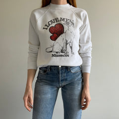 1980s I love my Siamese Cat Worn Out Sweatshirt