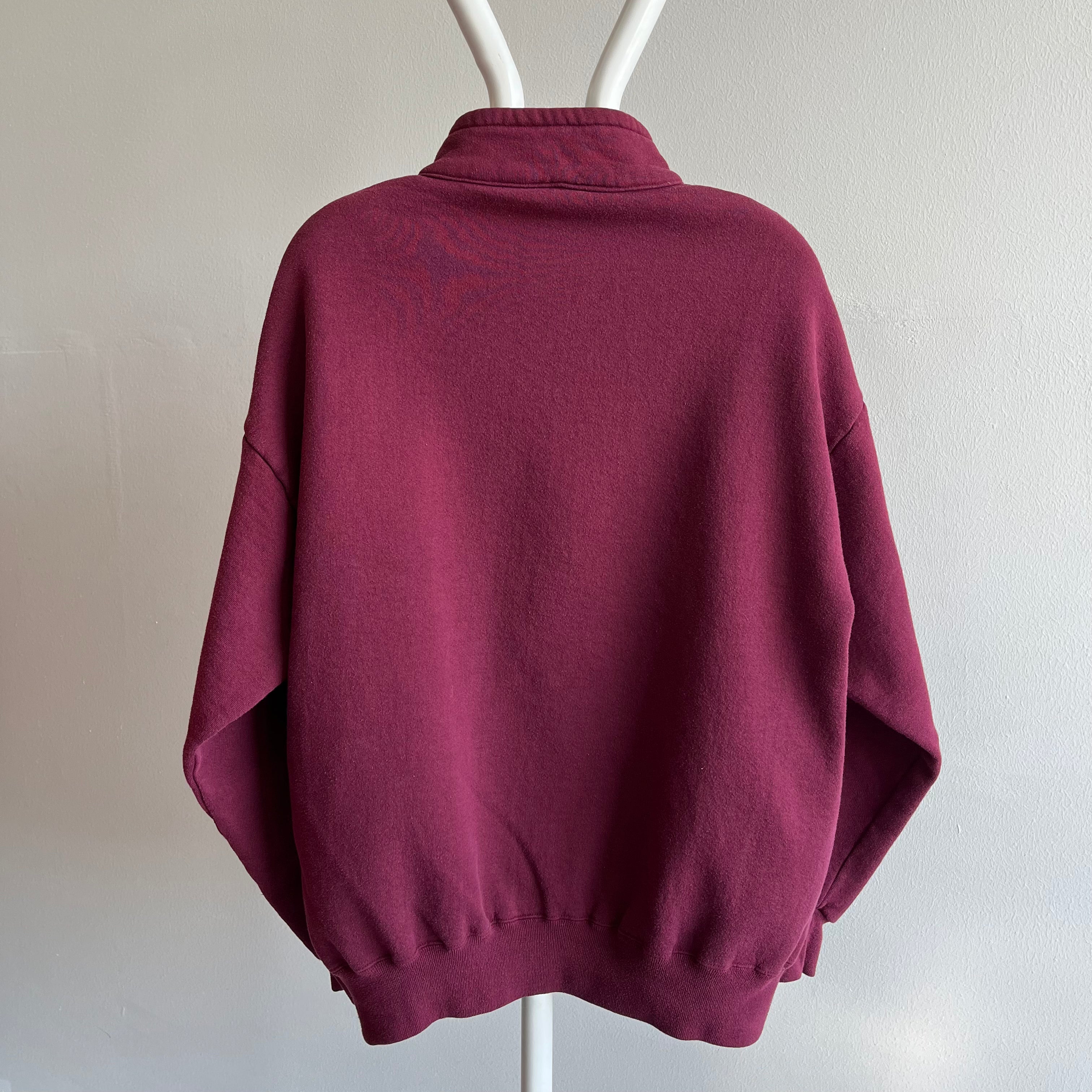 1980s Jerzees Super Sweats 1/4 Zip Collared Sweatshirt