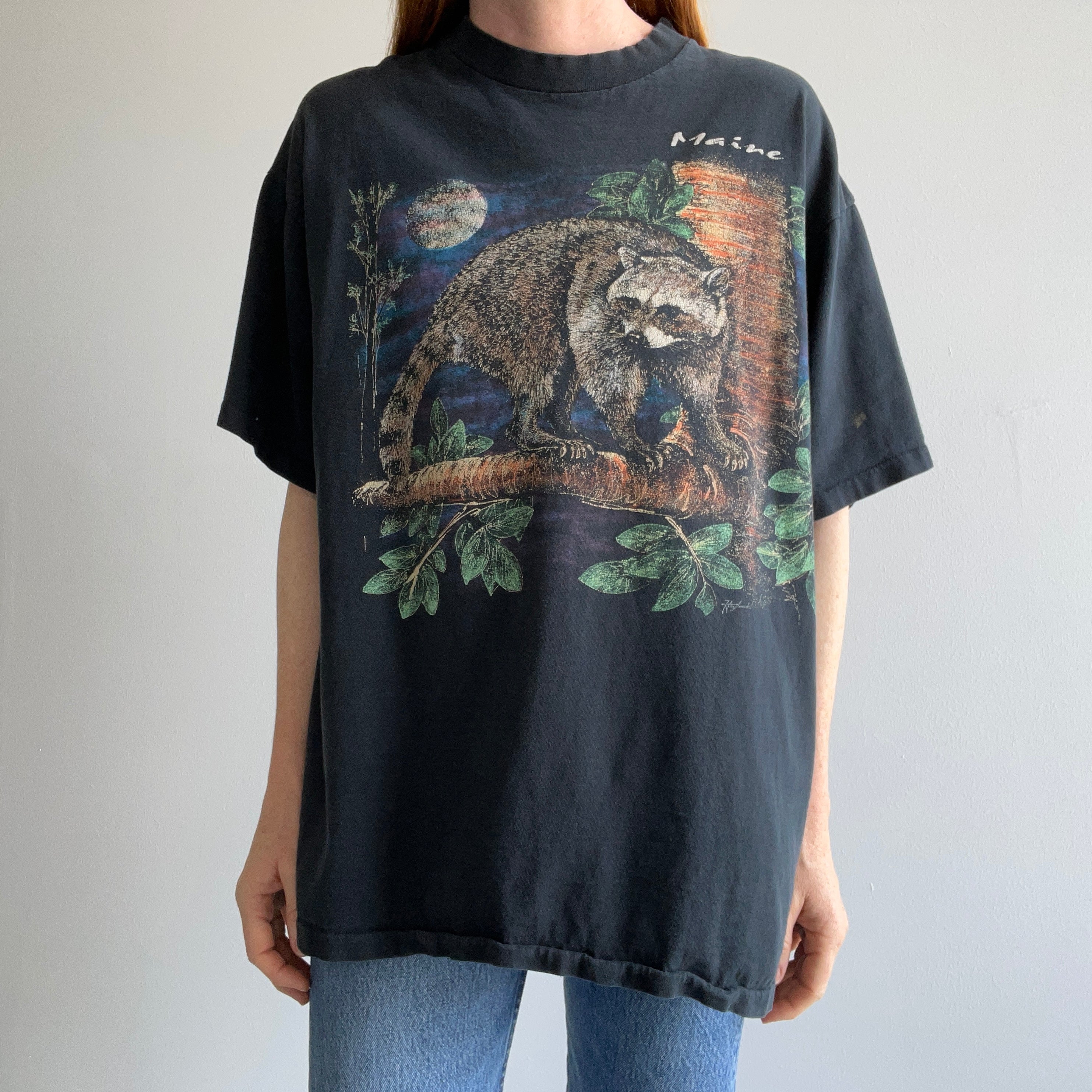 1990s Trash Can Panda Wrap Around Epic T-Shirt - AKA Racoon