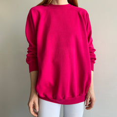 1980s Roomy Relaxed Fit Barbie Pink Sweatshirt