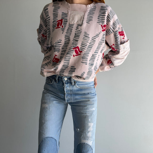 1980s WOWOWOWOWOWOW Cotton Sweatshirt with Pockets on the Sleeves