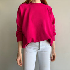 1980s Roomy Relaxed Fit Barbie Pink Sweatshirt