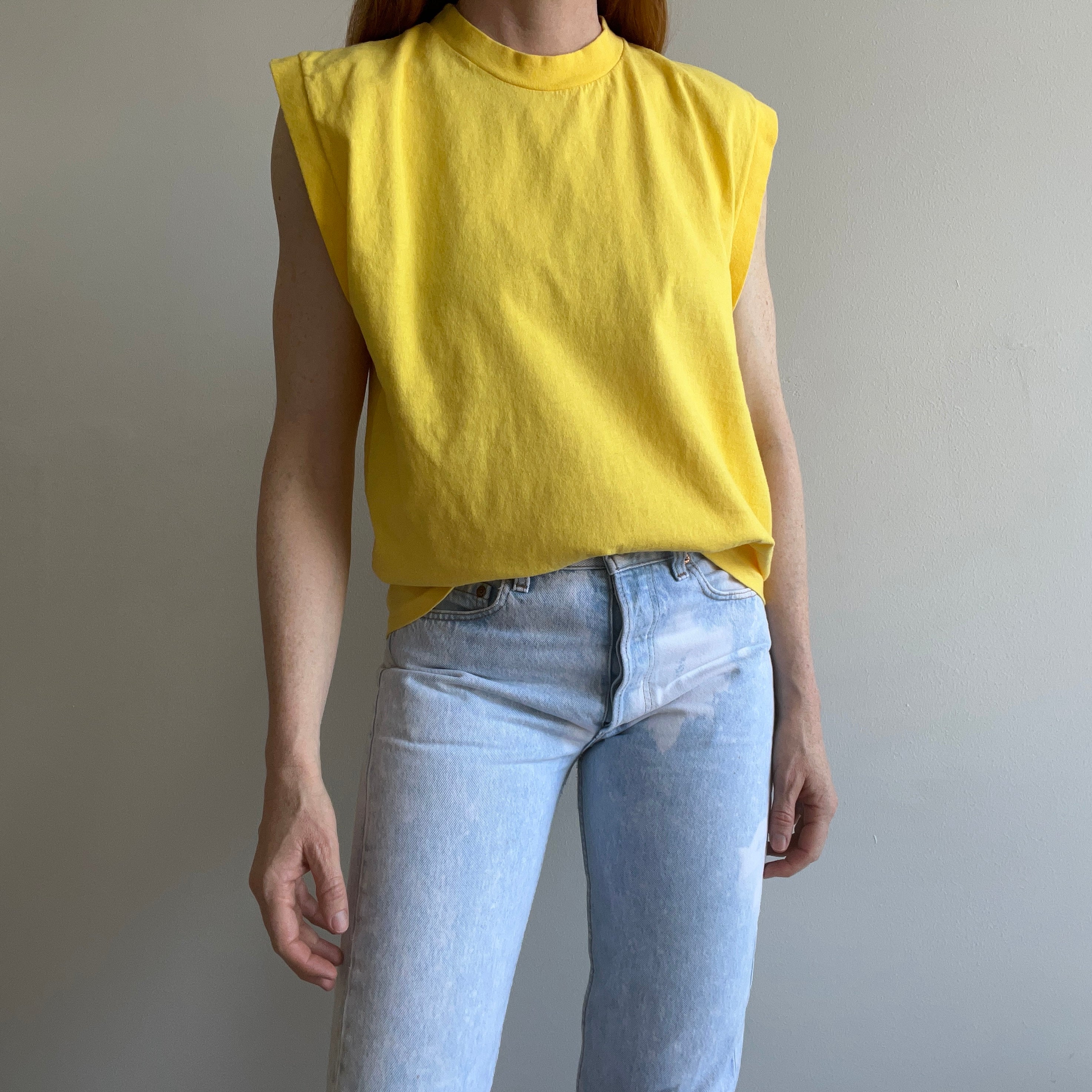 1980s Perfectly Yellow Cotton Muscle Tank