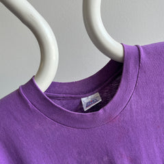 1980s Delightfully Stained (The Best Kind) Blank Purple Pocket T-Shirt