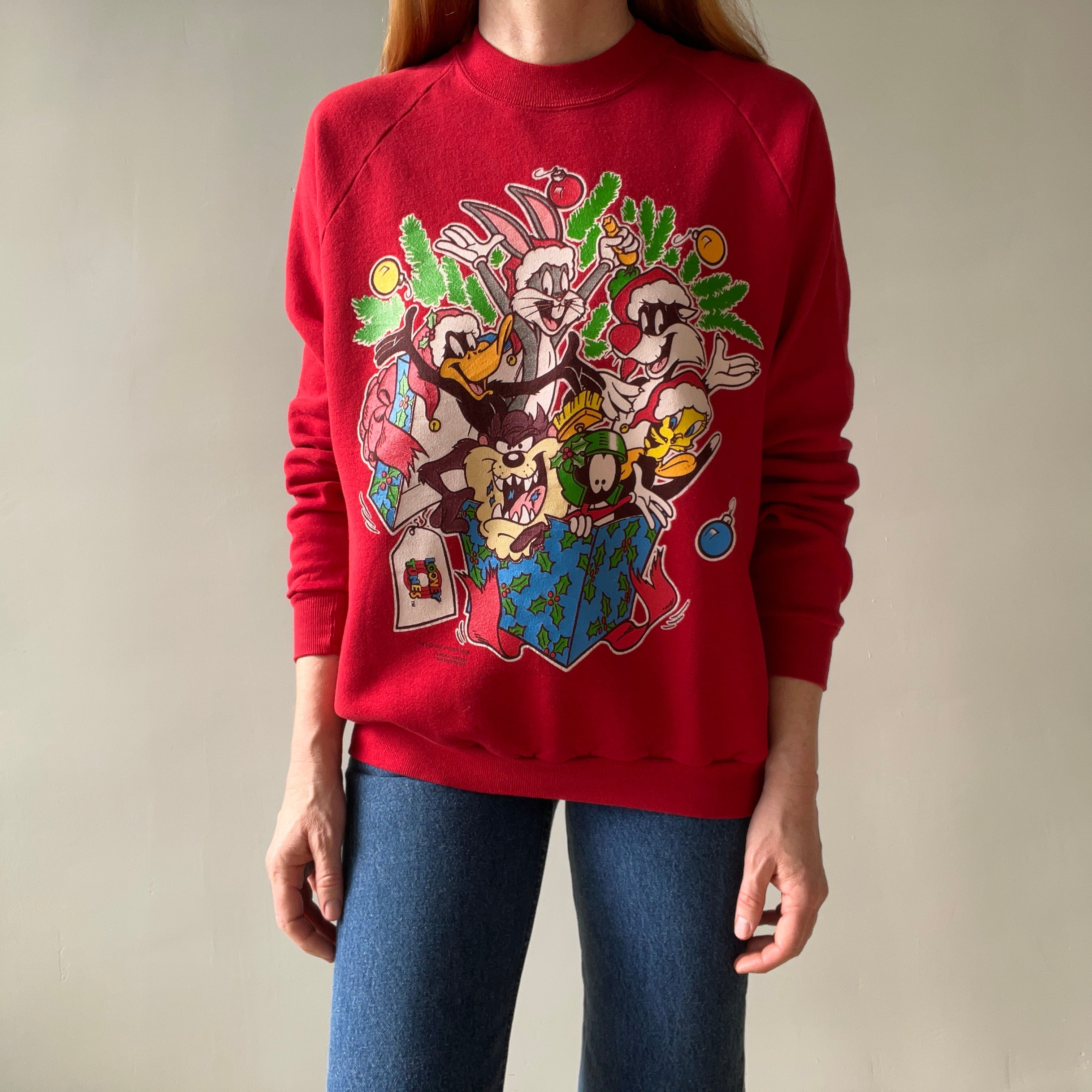 1993 Looney Tunes - The Whole Gang - Christmas Sweatshirt