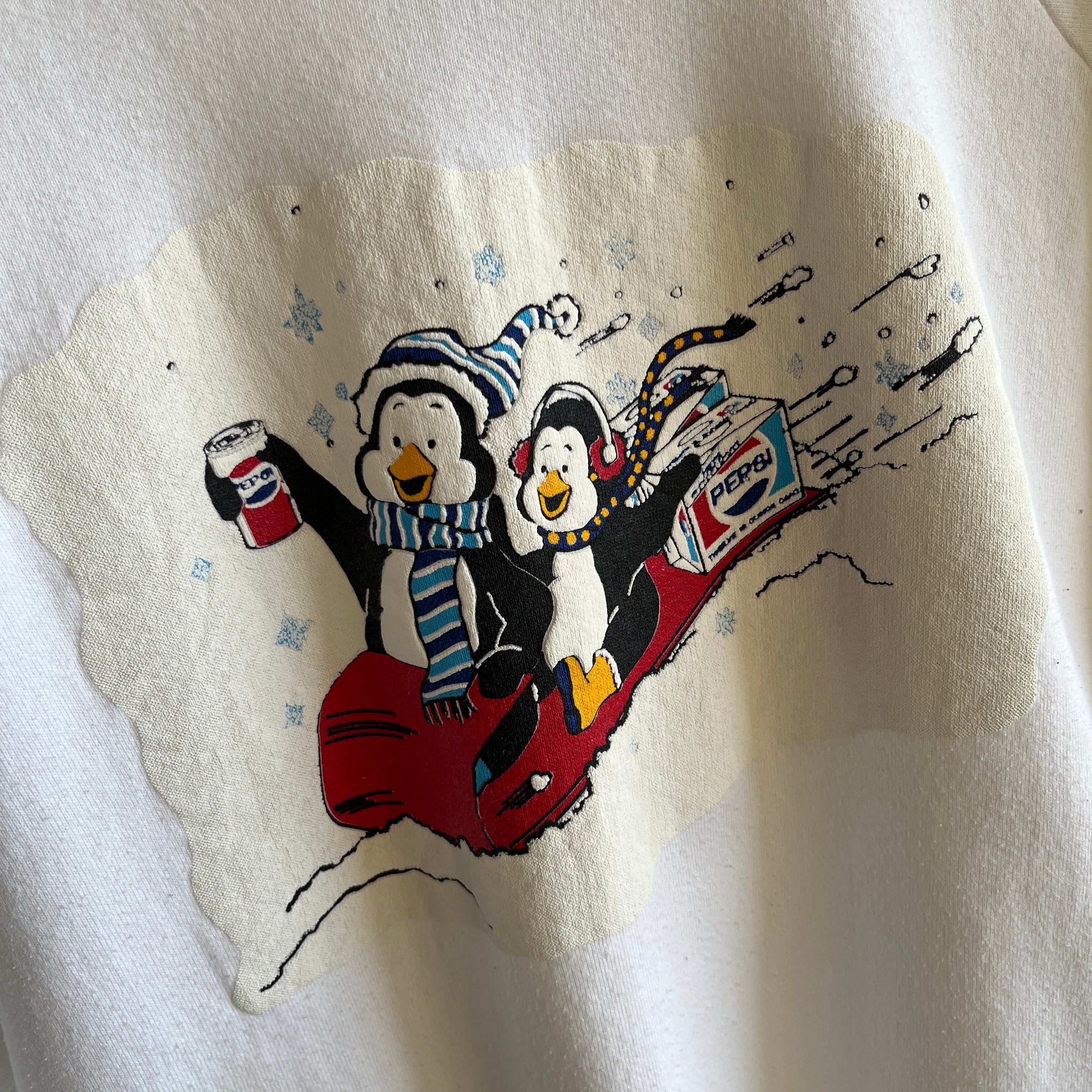 1980s Pepsi and Penguins Holiday Sweatshirt - !!!
