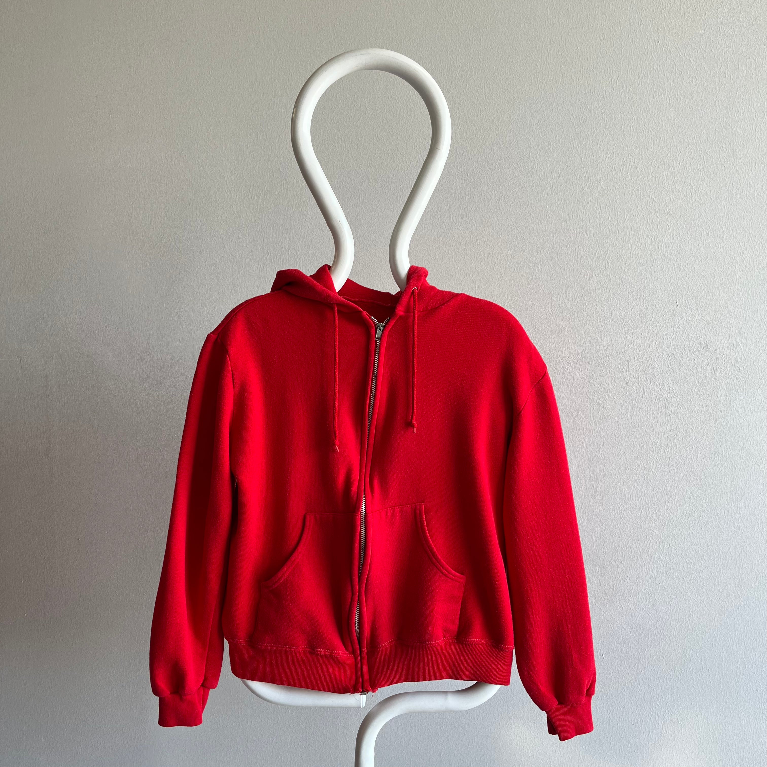 1980s Sweet Little Red Zip Up Hoodie