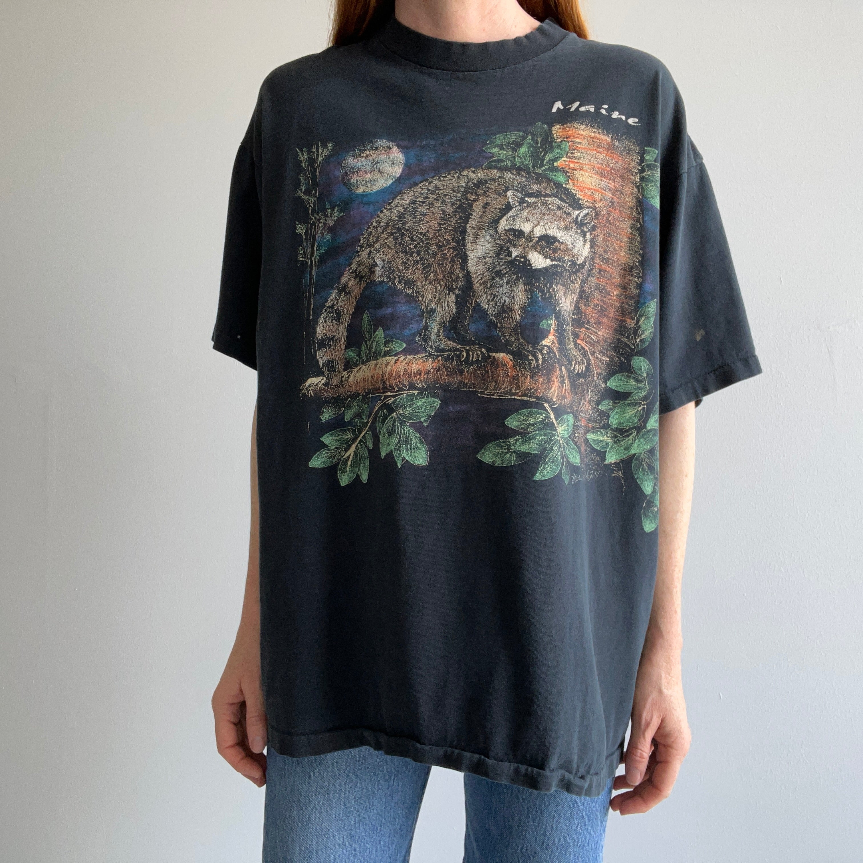 1990s Trash Can Panda Wrap Around Epic T-Shirt - AKA Racoon