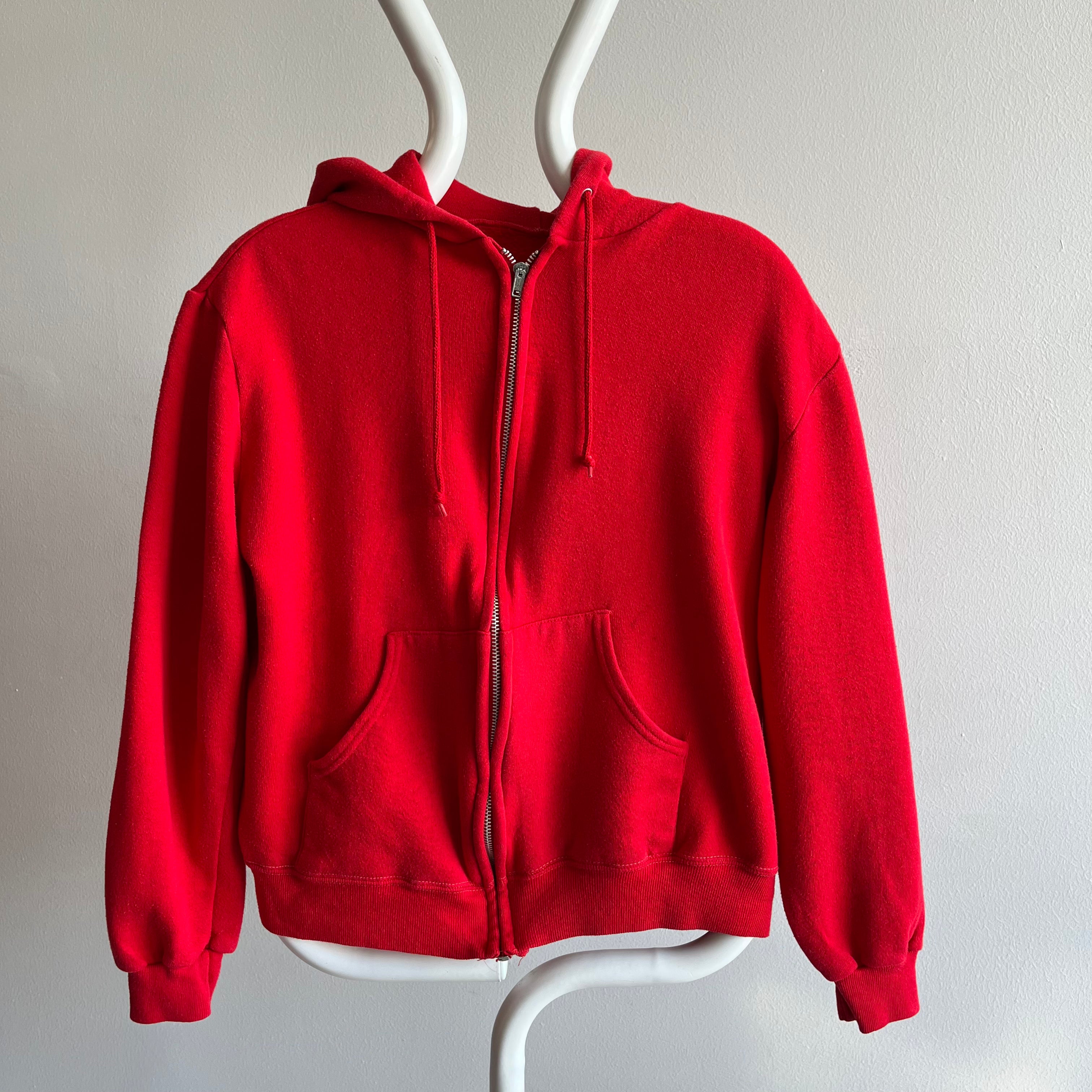 1980s Sweet Little Red Zip Up Hoodie