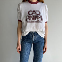 1970s Charleston Athletic Club - Racquetball and Nautilus - Thinned Out Ring T-Shirt