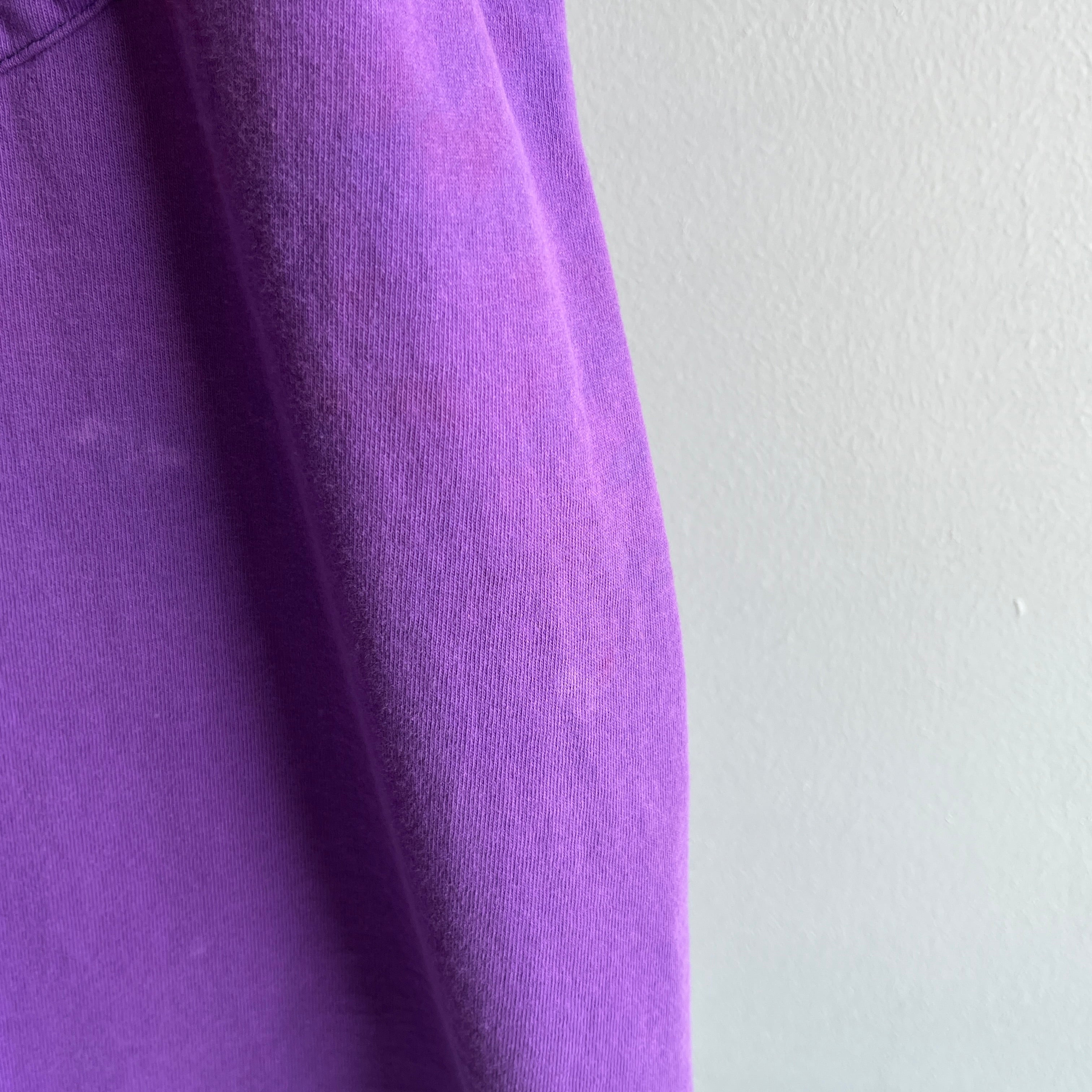 1980s Delightfully Stained (The Best Kind) Blank Purple Pocket T-Shirt