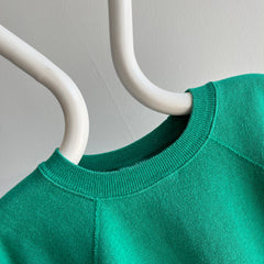 1990s Faded Kelly Green Raglan by Hanes Sport