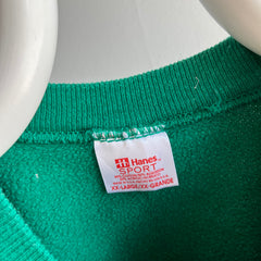 1990s Faded Kelly Green Raglan by Hanes Sport