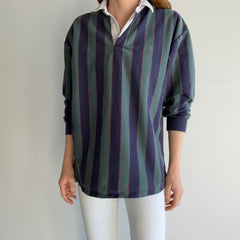 1990/2000s Izod Vertical Stripe Rubgy Shirt