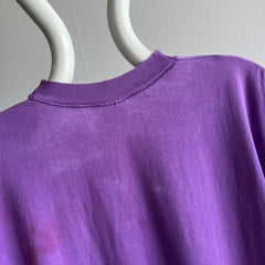 1980s Delightfully Stained (The Best Kind) Blank Purple Pocket T-Shirt