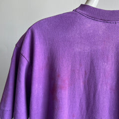 1980s Delightfully Stained (The Best Kind) Blank Purple Pocket T-Shirt