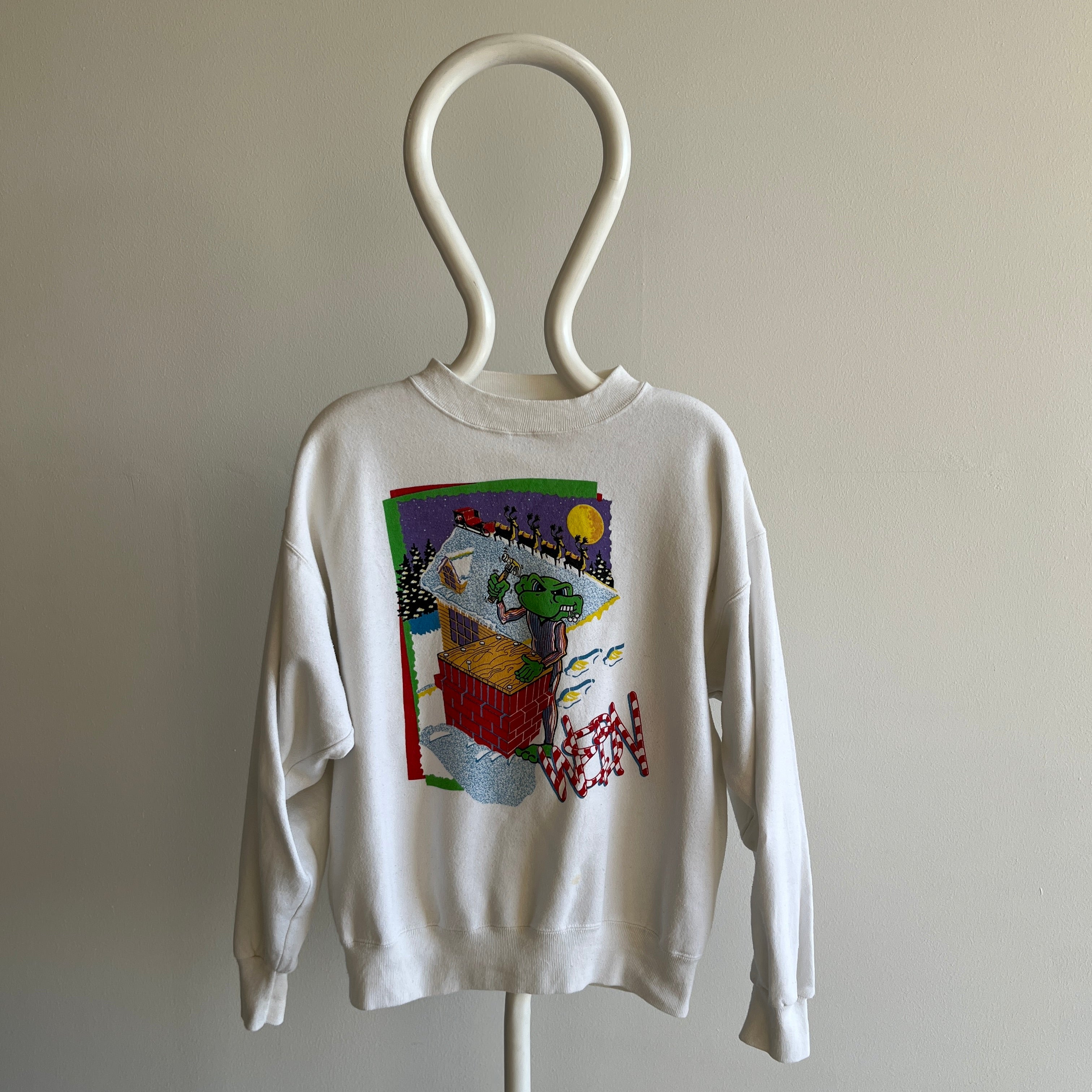 1980s WEBN Cincinnati's  Mainstream Rock Station Weird Christmas Sweatshirt