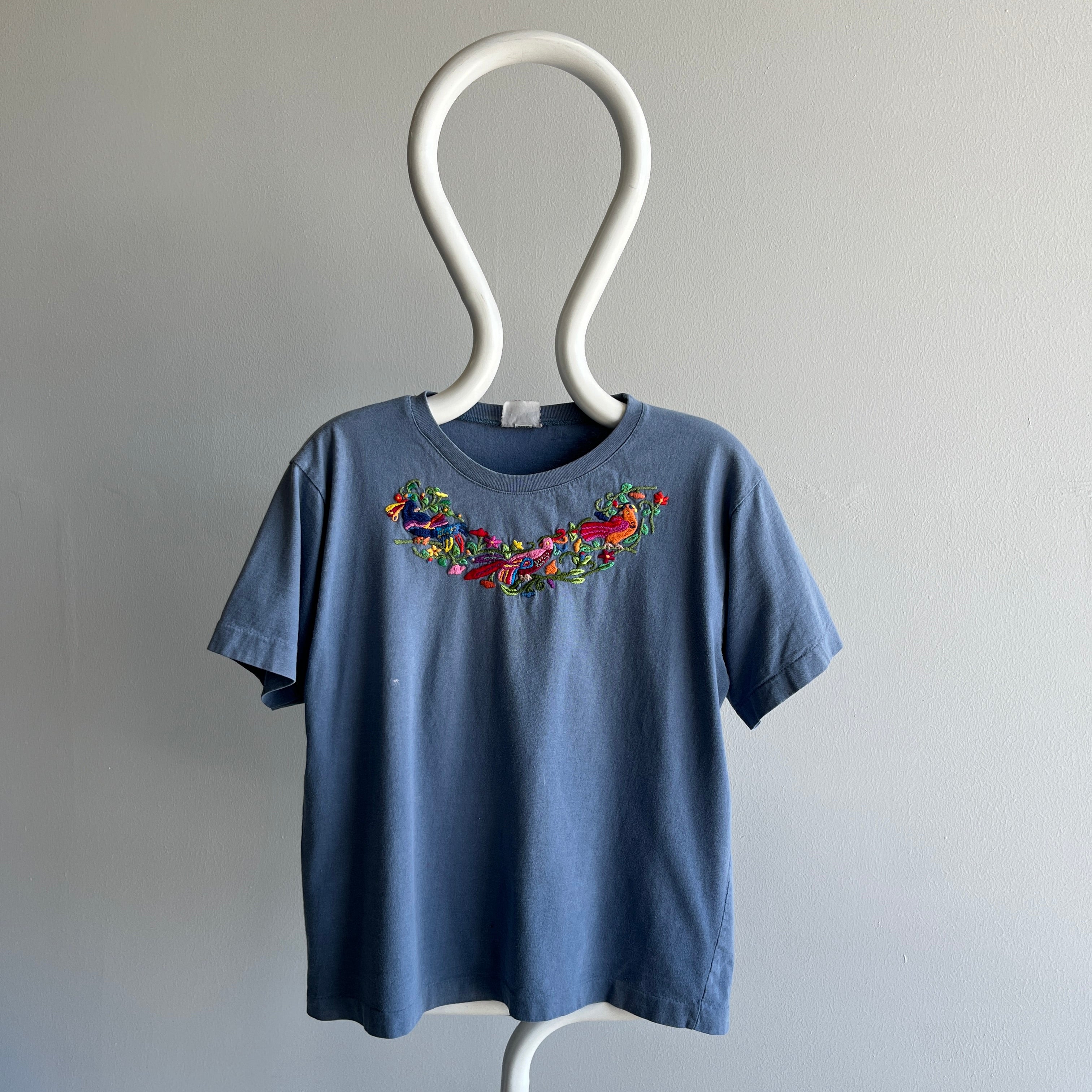 1980s Cotton Embroidered Floral T-Shirt