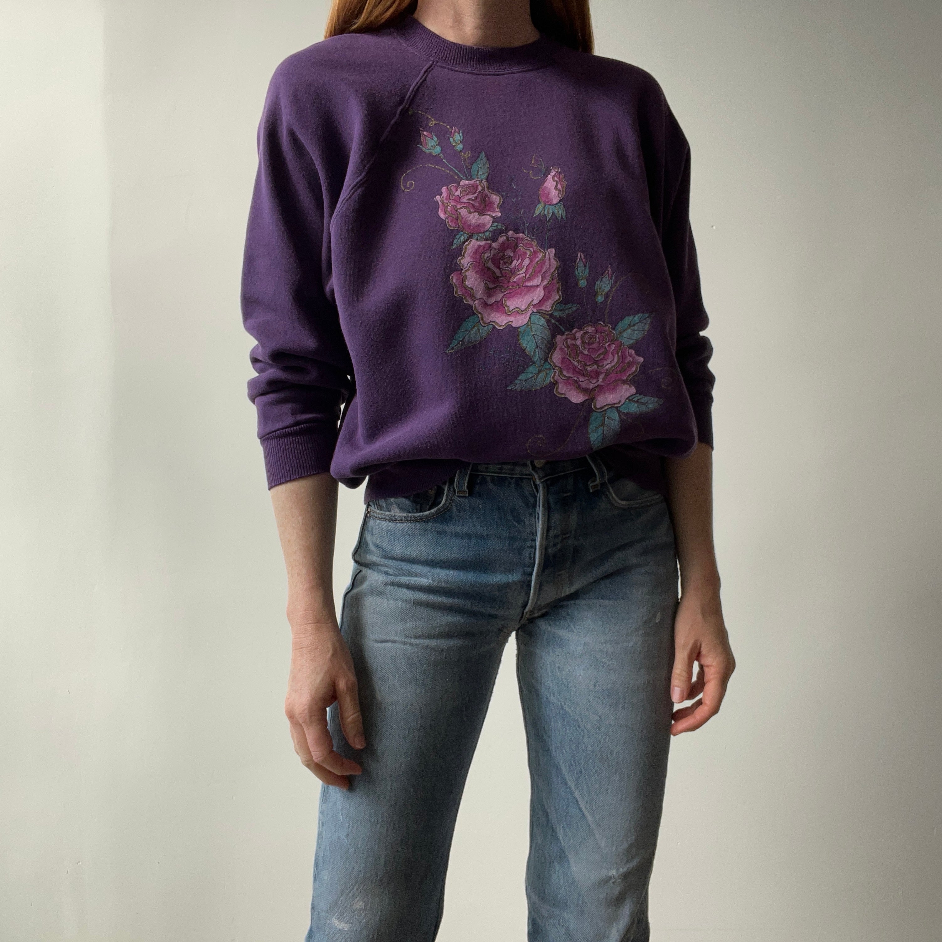 1980s Rose Sweatshirt - THE SLEEVES!