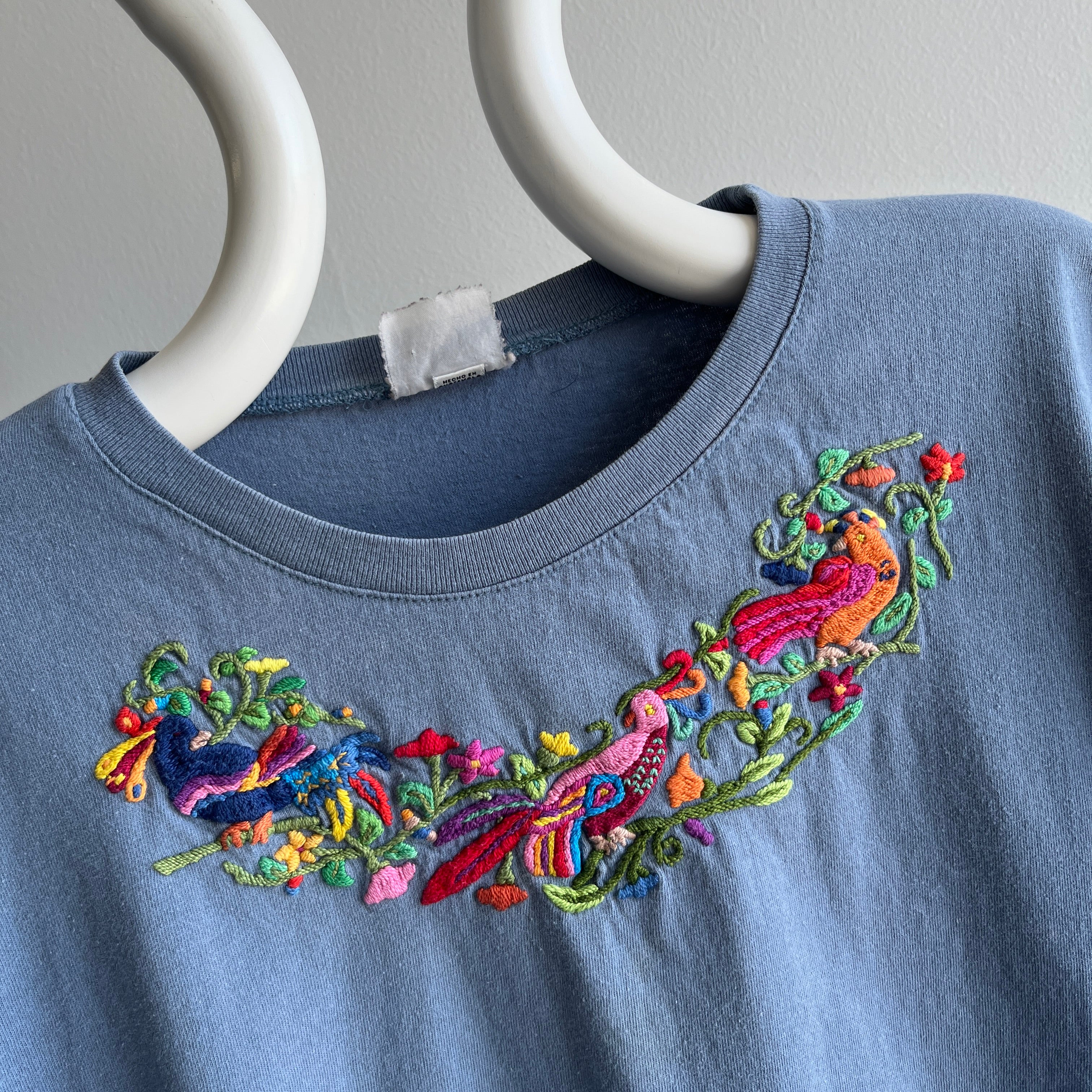 1980s Cotton Embroidered Floral T-Shirt