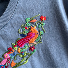 1980s Cotton Embroidered Floral T-Shirt