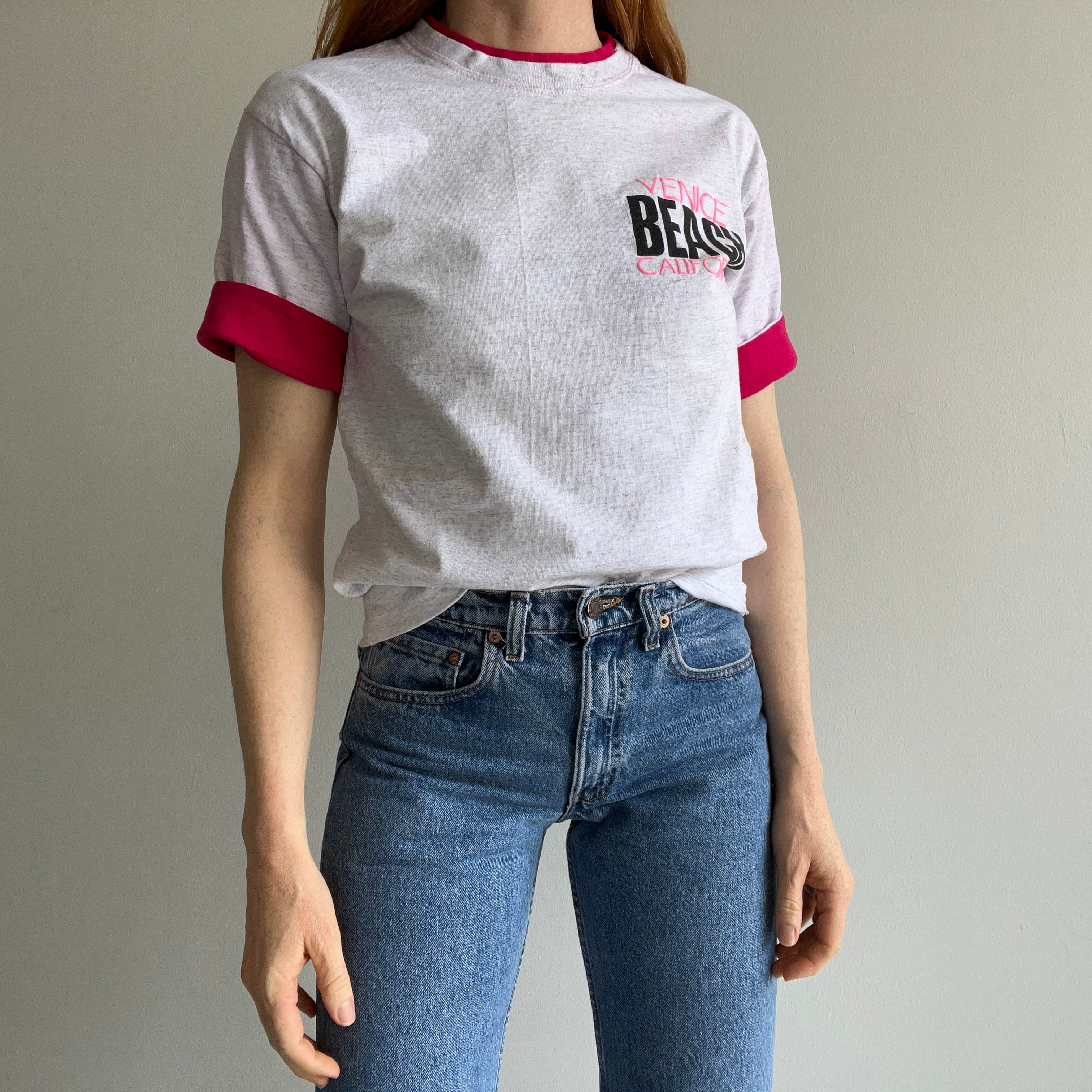 1980s Venice Beach Two Tone Tourist Tee - Color Bleed