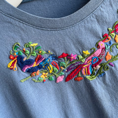 1980s Cotton Embroidered Floral T-Shirt